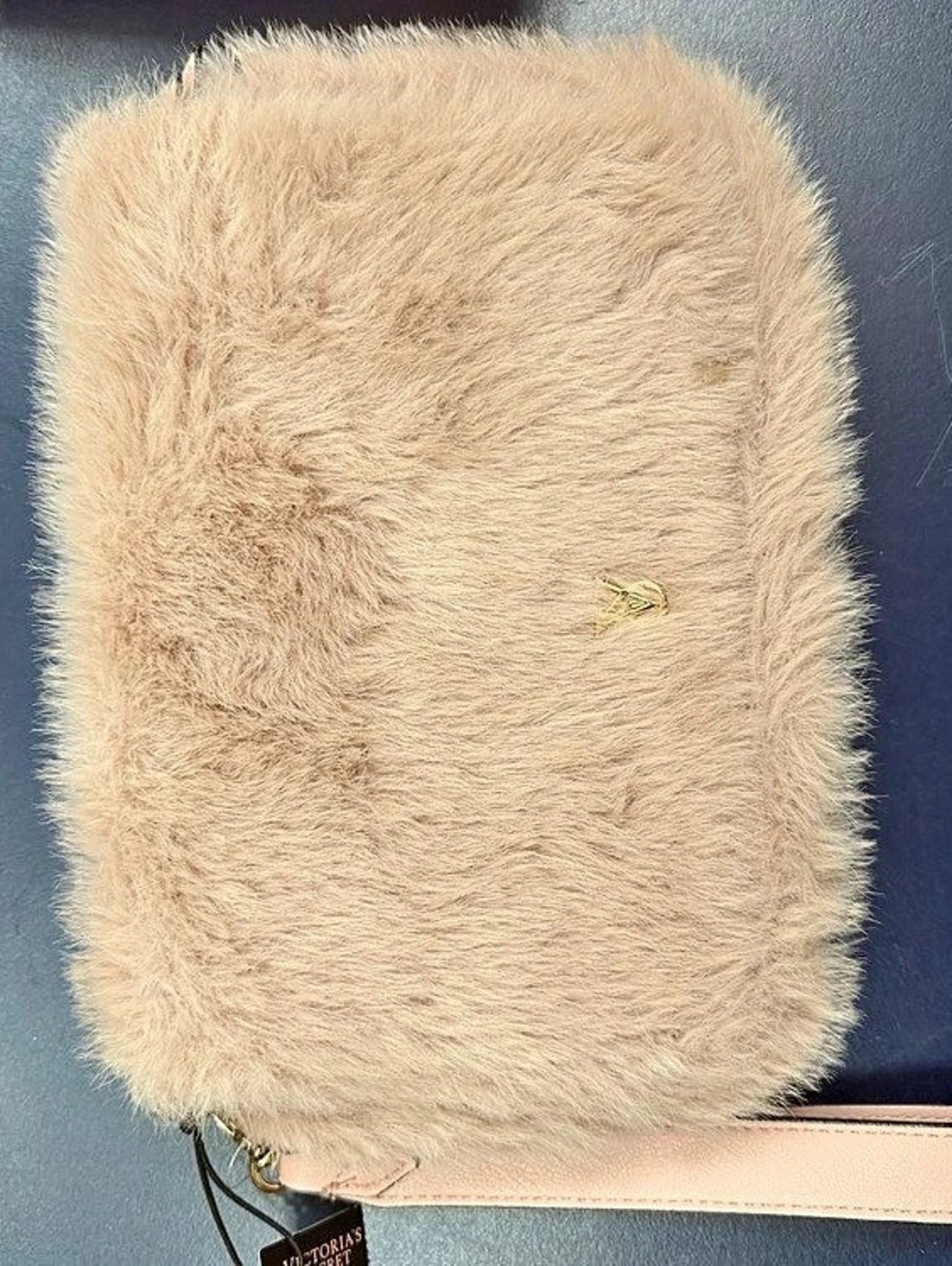 Victoria's Secret Faux Fur Wristlet Pouch Pink Crossbody